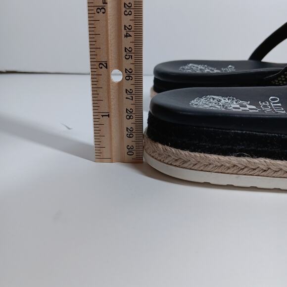 Vince Camuto Rallsan Leather Rhinestone Sandals Black size 8 - Picture 4 of 11